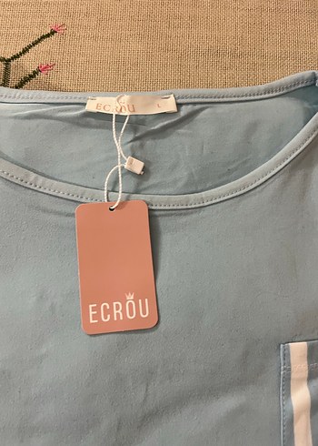 Mavi Pamuklu Kadın Pijama takımı Kısa Kollu, pijama sı uzun - Görsel 4