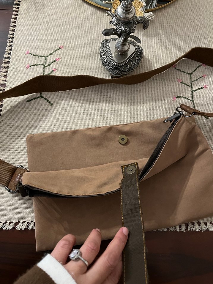 Bej  Bohem Kadın Clutch Çanta - Görsel 4