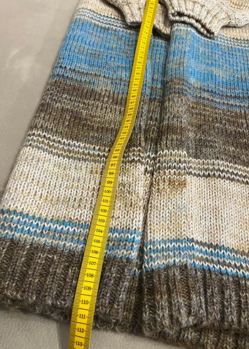 Uzun Kollu Bohem Renkli Örgü Kadın Kazak Elbise - Görsel 9