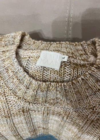 Uzun Kollu Bohem Renkli Örgü Kadın Kazak Elbise - Görsel 3