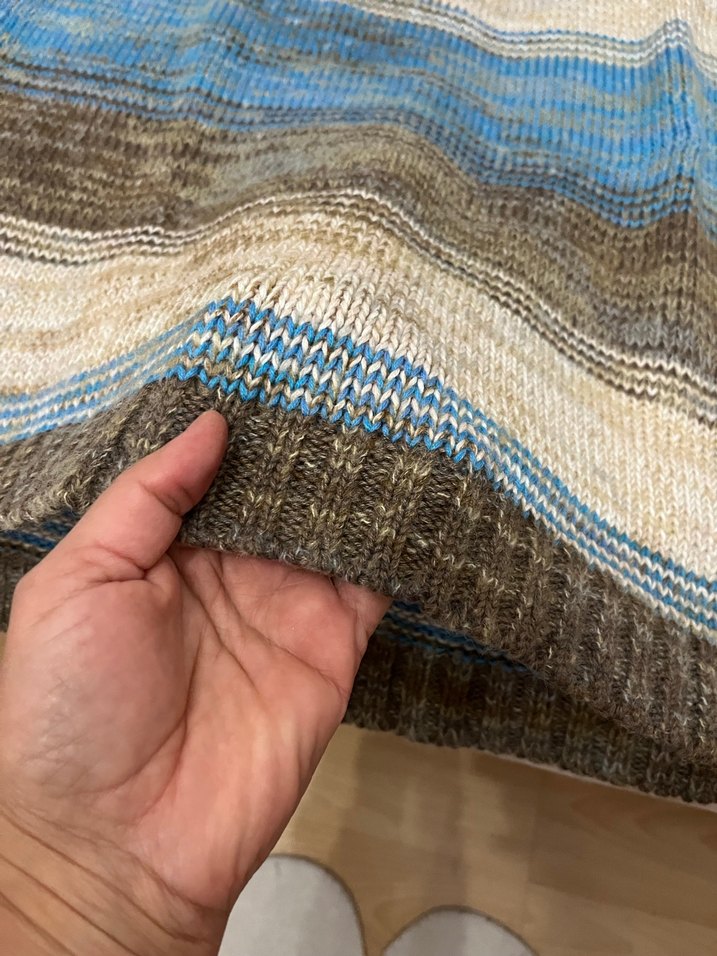 Uzun Kollu Bohem Renkli Örgü Kadın Kazak Elbise - Görsel 2