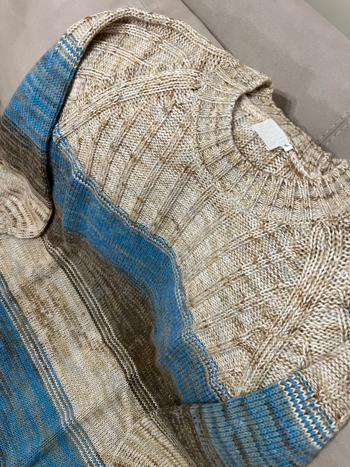 Uzun Kollu Bohem Renkli Örgü Kadın Kazak Elbise - Görsel 4