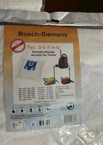 Bosch-Siemens Elektrikli Süpürge Toz Torbası 3'lü - Görsel 2