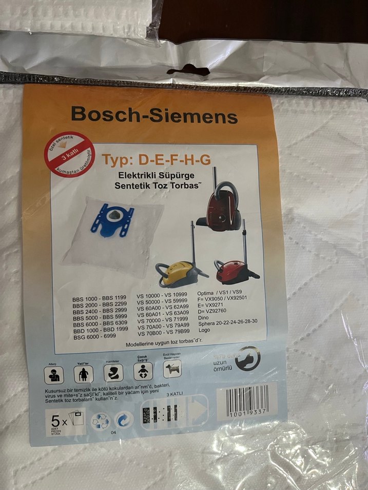 Bosch-Siemens Elektrikli Süpürge Toz Torbası 3'lü - Görsel 2