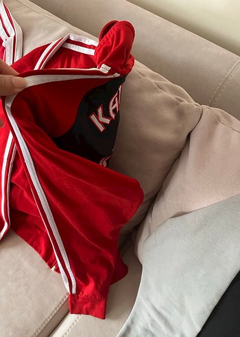 Kırmızı Fermuarlı Erkek Spor  eşofman üstü - Görsel 4