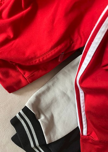 Kırmızı Fermuarlı Erkek Spor  eşofman üstü - Görsel 8