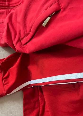 Kırmızı Fermuarlı Erkek Spor  eşofman üstü - Görsel 9
