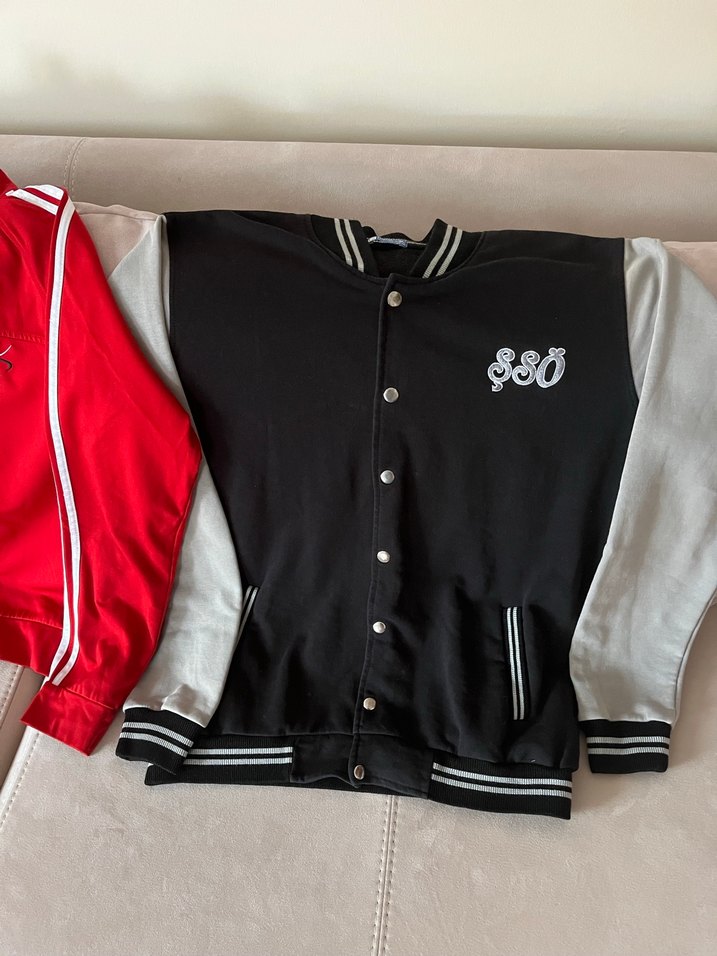 Kırmızı Fermuarlı Erkek Spor  eşofman üstü - Görsel 2