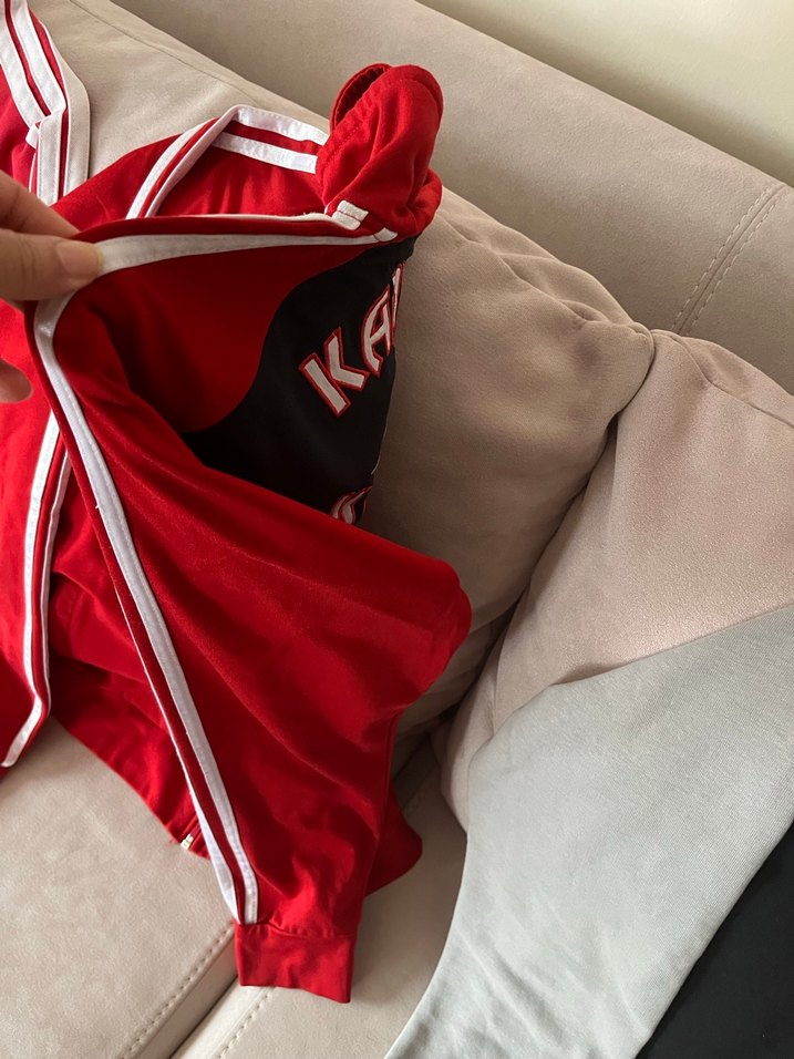 Kırmızı Fermuarlı Erkek Spor  eşofman üstü - Görsel 4