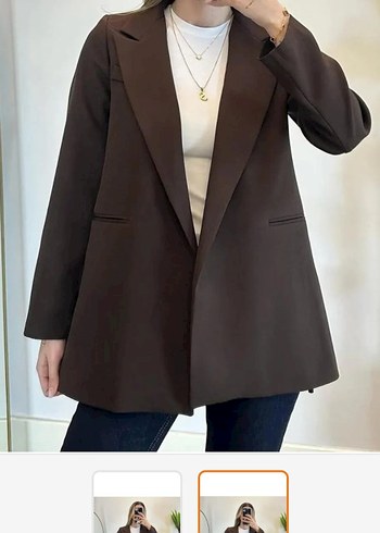 Bershka Baglamali Koyu Kahverengi Kadin Blazer Ceket