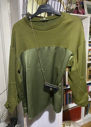 Twist Detaylı Kadın Haki Süet Sweatshirt
