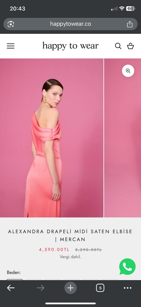 Drapeli saten abiye elbise - Görsel 2