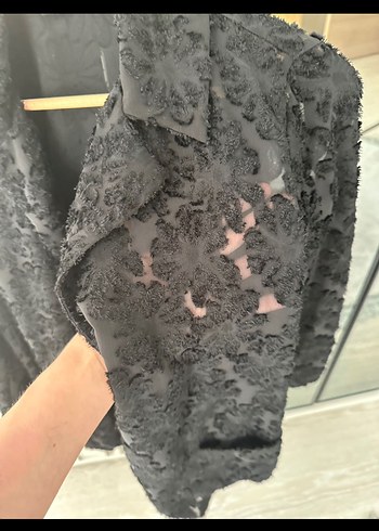 Zara Zara Düğmeli Siyah Gotik Midi Ceket