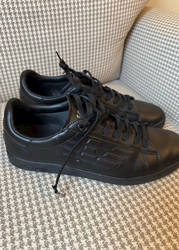 Armani Siyah Deri Erkek Spor Ayakkabı - Görsel 5