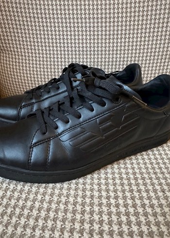 Armani Siyah Deri Erkek Spor Ayakkabı - Görsel 3