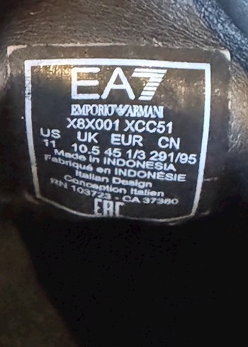 Armani Siyah Deri Erkek Spor Ayakkabı - Görsel 6