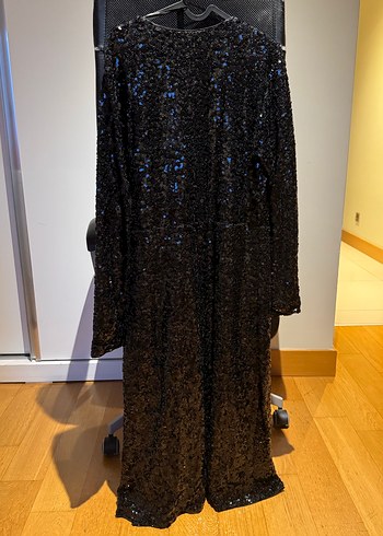 Etiketli Siyah Payetli Kadın Abiye Elbise - Görsel 3