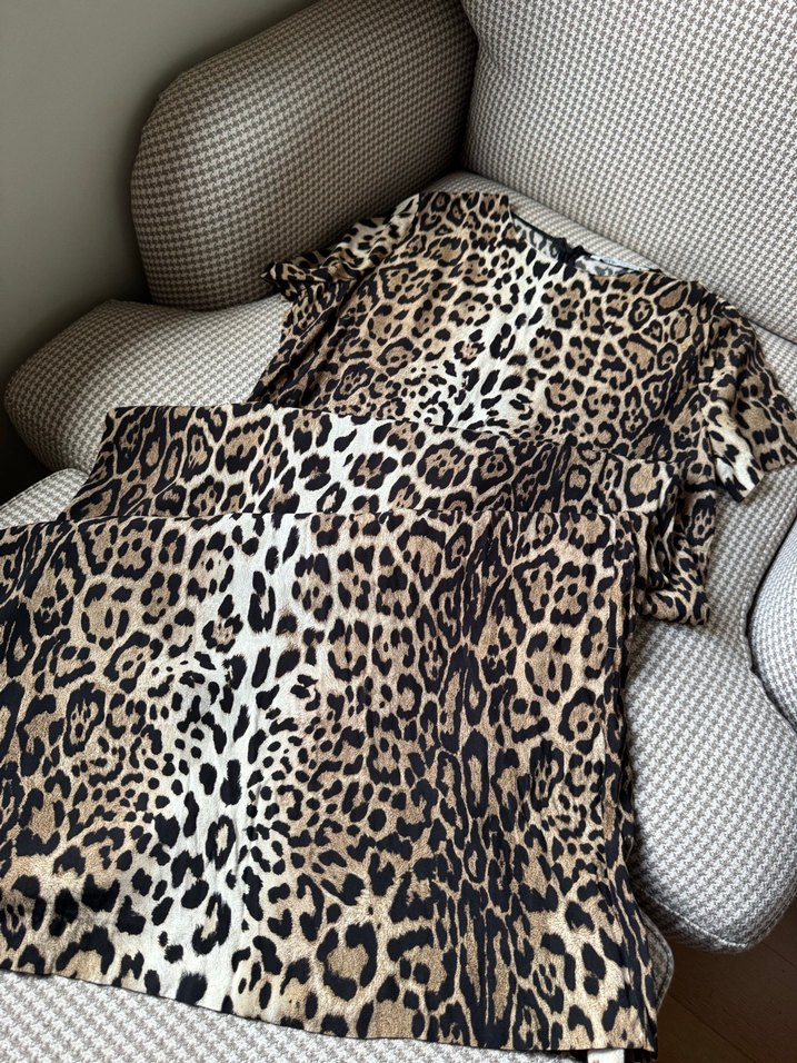 ZARA Kahverengi Leopar Desenli Uzun Elbise - Görsel 4