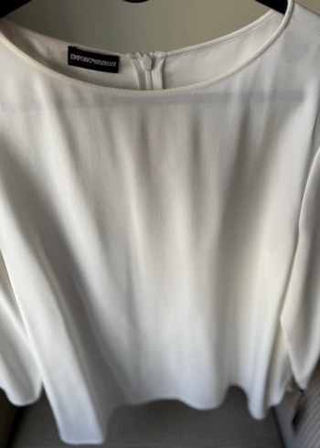 Emporio Armani Kadın Ekru Uzun Kollu Dökümlü Bluz - Görsel 5