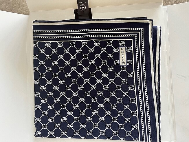 Vakko monogram twil ipek eşarp