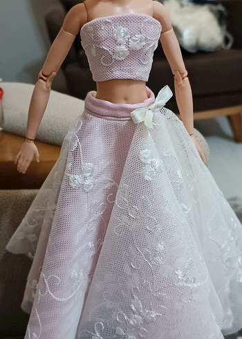 Pembe Dantel Detaylı Bebek Elbisesi - Görsel 3