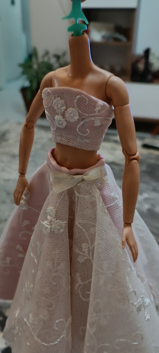 Pembe Dantel Detaylı Bebek Elbisesi - Görsel 4