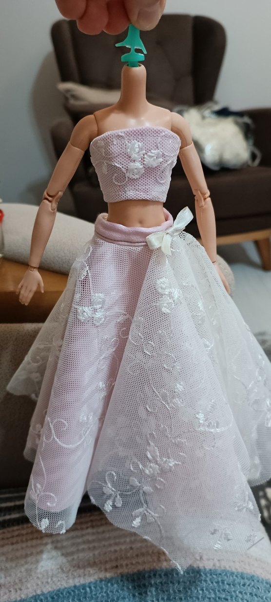 Pembe Dantel Detaylı Bebek Elbisesi - Görsel 3