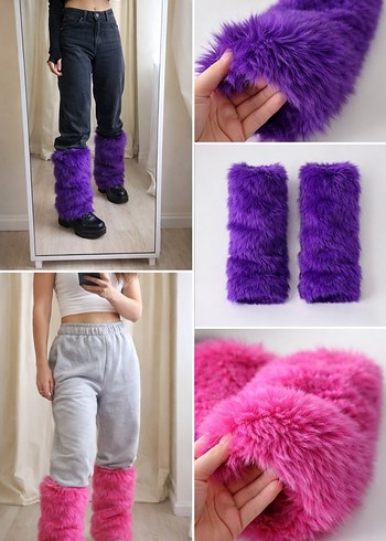 Pembe Kürklü Peluş tozluklar - Görsel 2