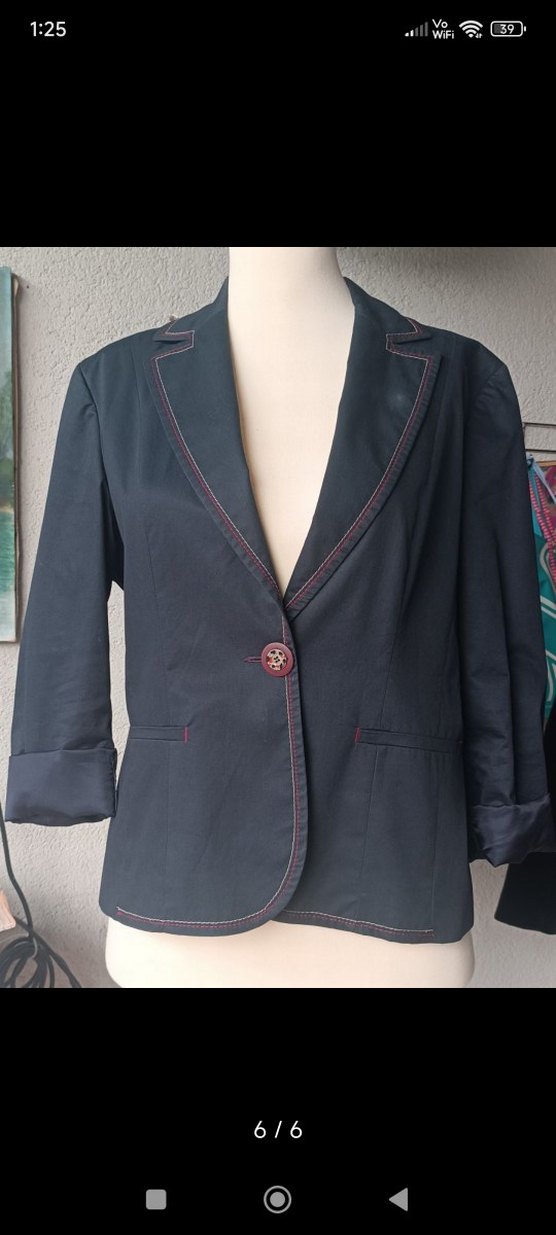 Ekol Lacivert Düğmeli Kadın Ceket / 42 Beden Ekol ceket - Görsel 4