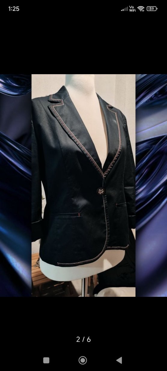 Ekol Lacivert Düğmeli Kadın Ceket / 42 Beden Ekol ceket - Görsel 2