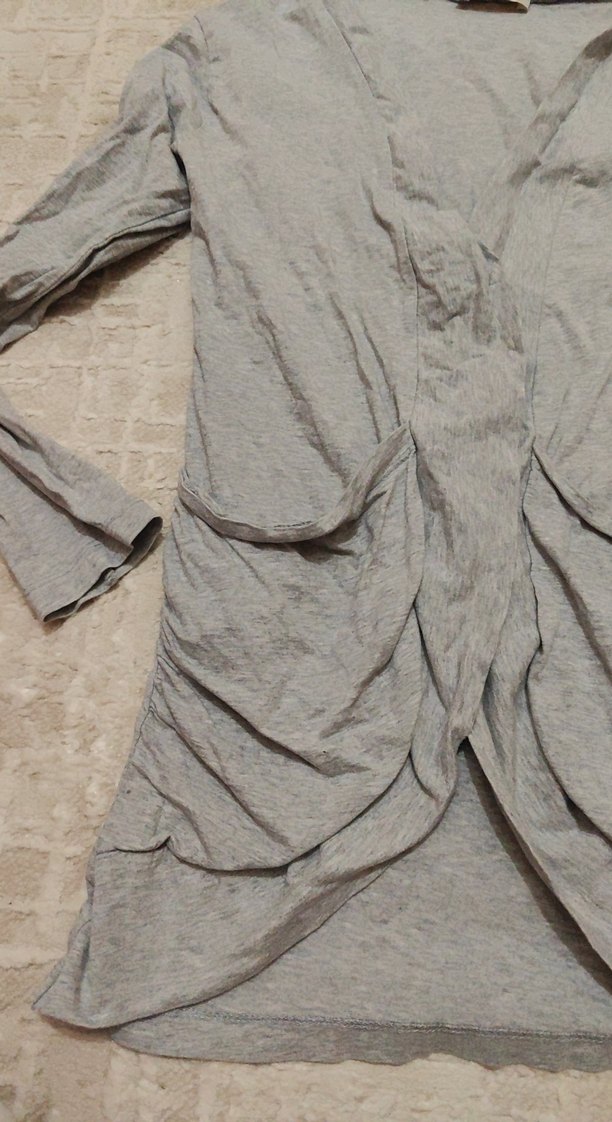 Gri V Yaka Midi Hırka - Görsel 2