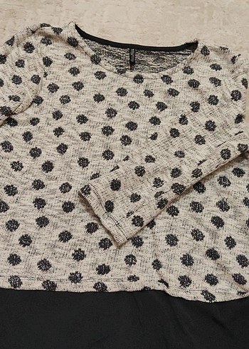 Gri Baskılı Örgü  Kısa Kazak - Görsel 2