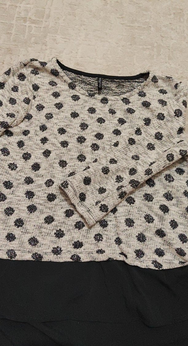 Gri Baskılı Örgü  Kısa Kazak - Görsel 2