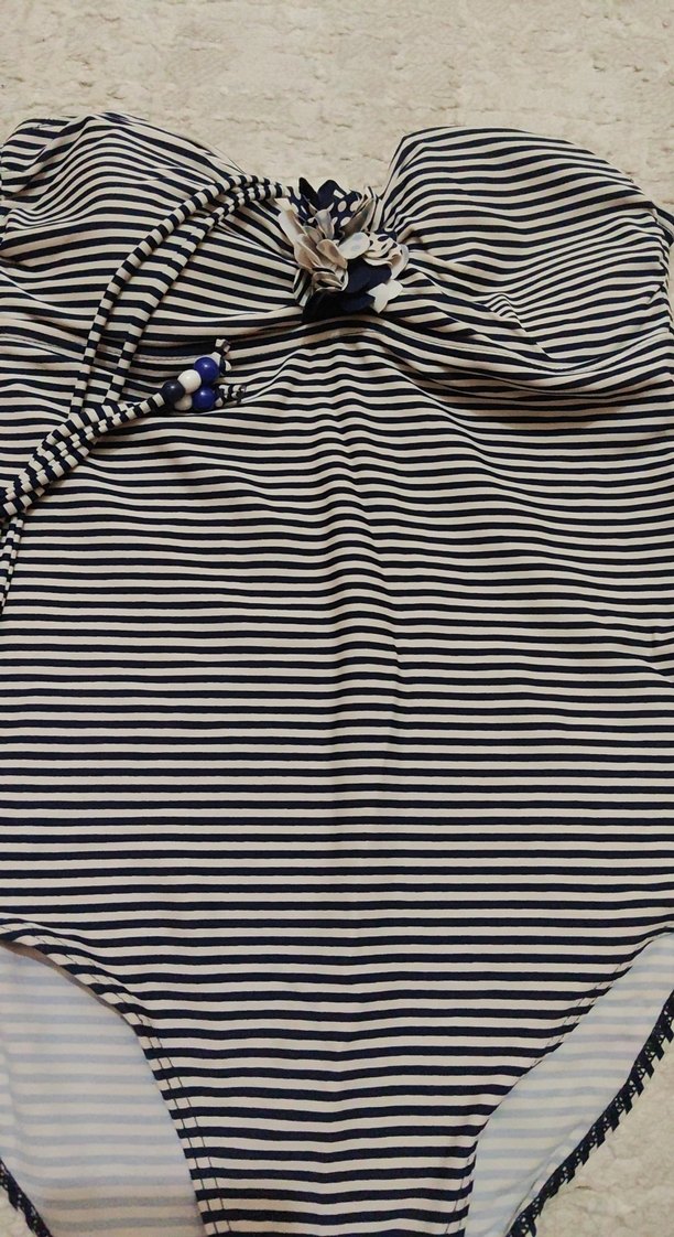 Zebra Desenli İnce Askılı Kadın Mayo - Görsel 2