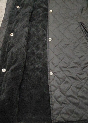 Düğmeli Siyah Uzun Kadın Ceket - Görsel 3