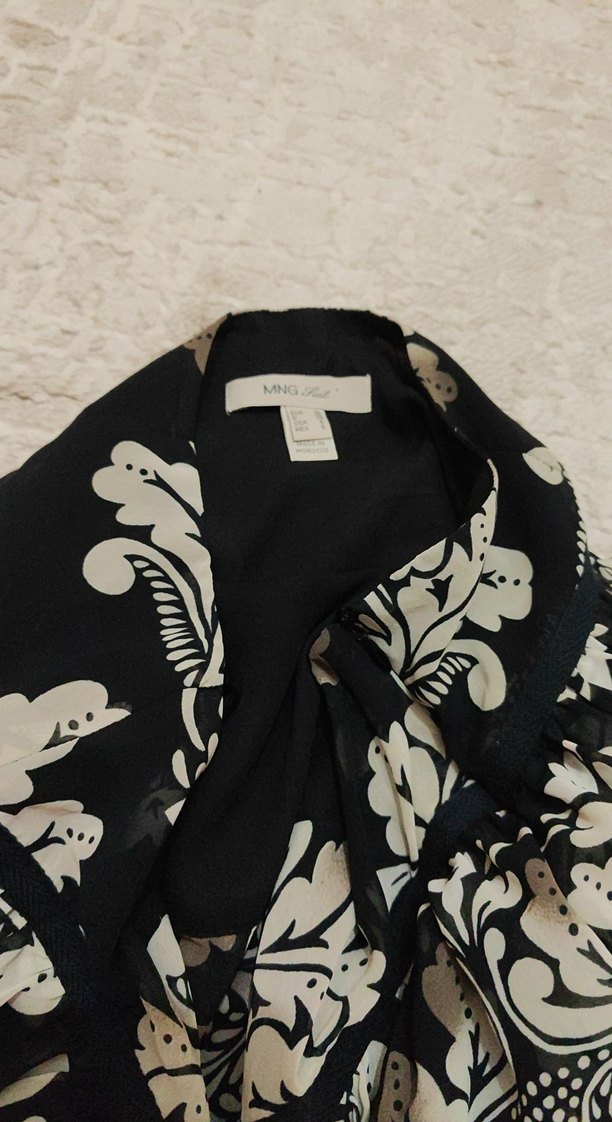 Siyah Desenli Fırfırlı Mini Etek - Görsel 3