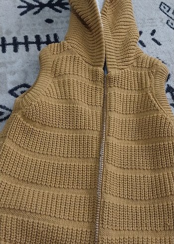 4 Yaş Beden Kapüşonlu Kahverengi Triko çocuk hirka