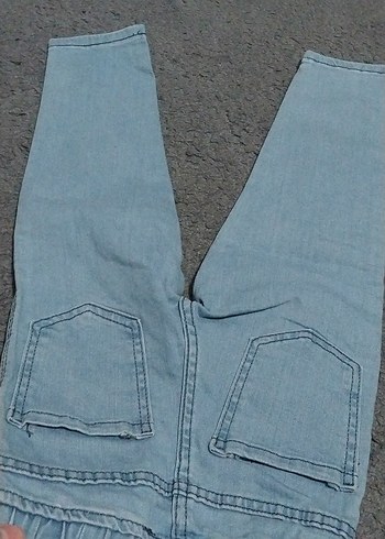 24-36 Ay Beden Erkek Çocuk Mavi Denim Baskılı Pantolon