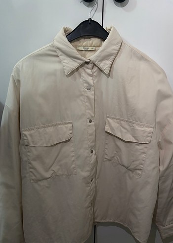 Bej Düğmeli Pamuklu Uzun Kollu Kadın Gömlek - Görsel 3