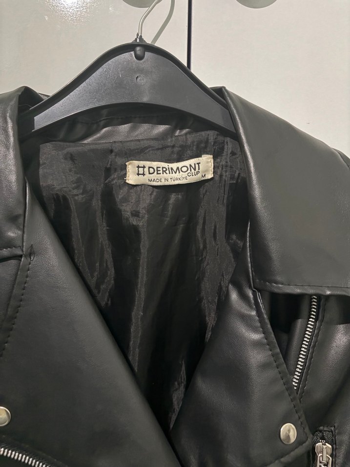 Siyah Deri Biker Ceket - Görsel 2