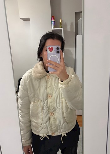 Beyaz Suni Kürk Detaylı Kadın Ceket - Görsel 3