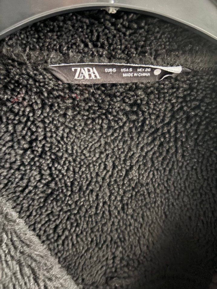 Siyah Süet Kadın Mont, Kürklü, Salaş Kesim - Görsel 2