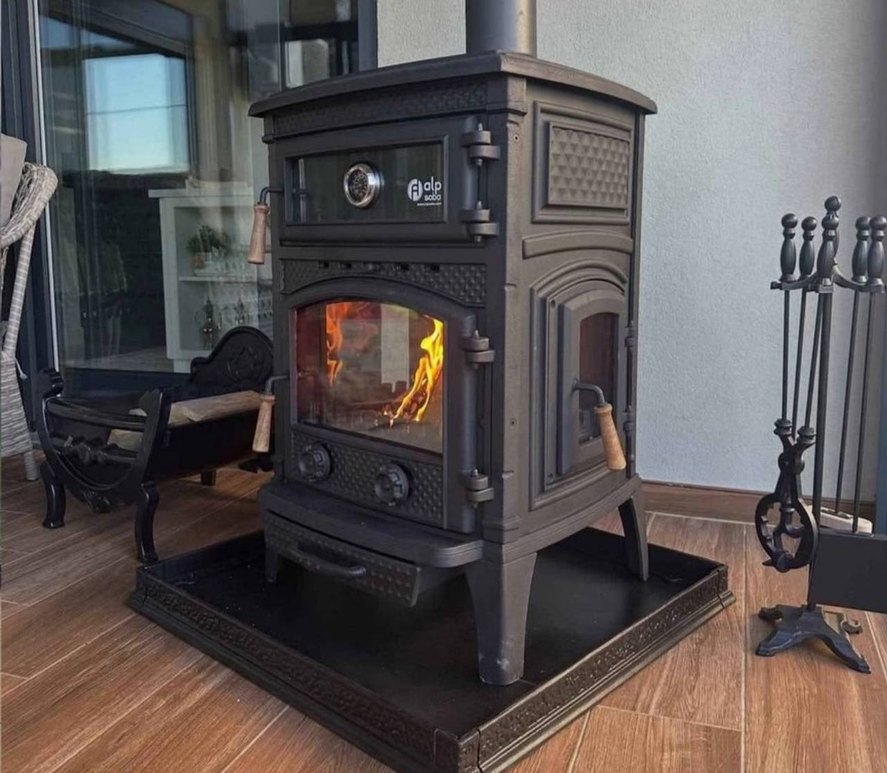 Siyah Dökme Demir Odun Sobası - Görsel 2