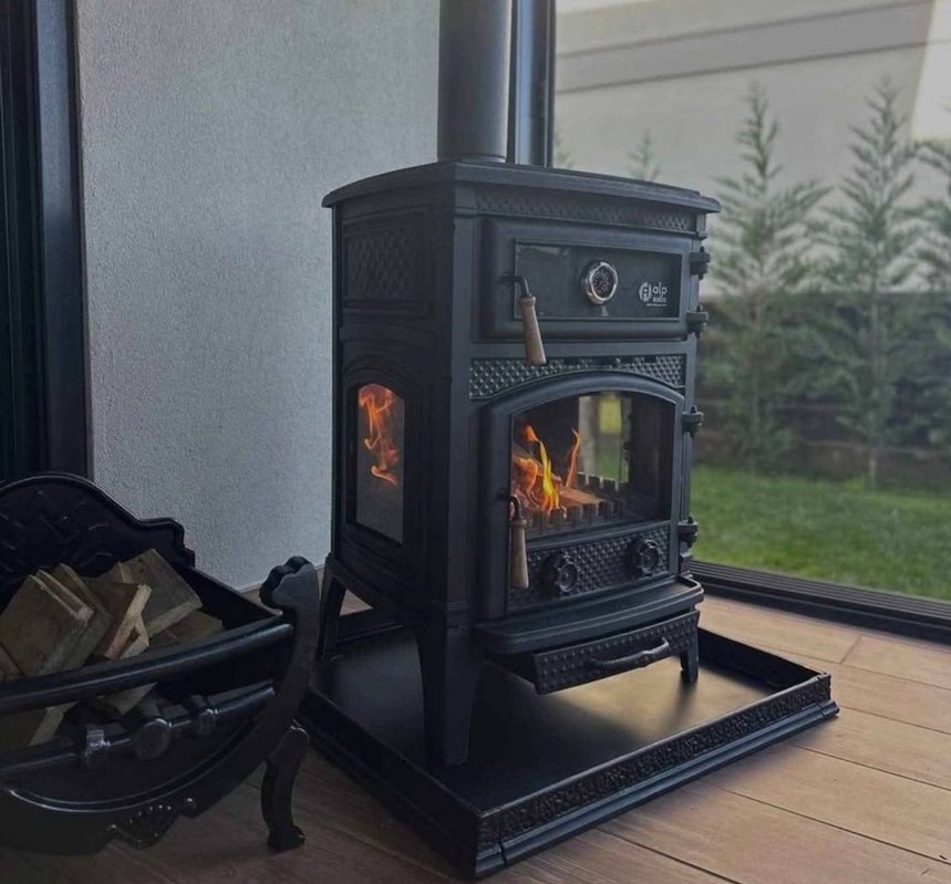 Siyah Dökme Demir Odun Sobası - Görsel 4