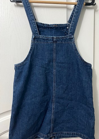 Kadın Lacivert Denim Kısa Salopet - Görsel 3