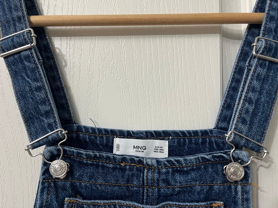 Kadın Lacivert Denim Kısa Salopet - Görsel 2