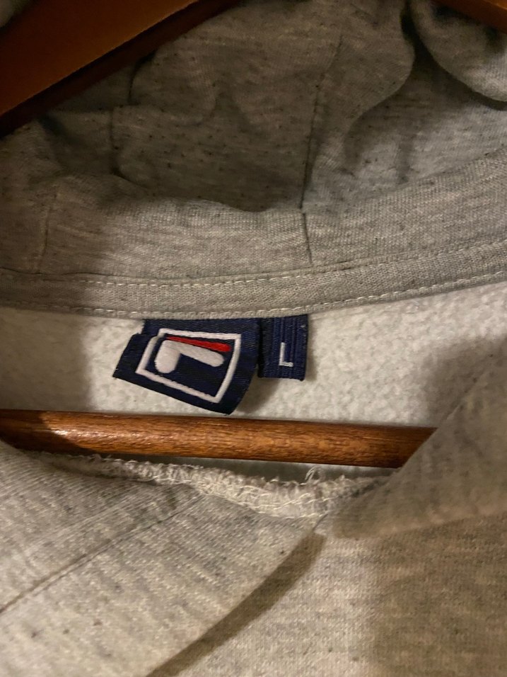 Gri Kapüşonlu FilA Baskılı Sweatshirt - Görsel 2