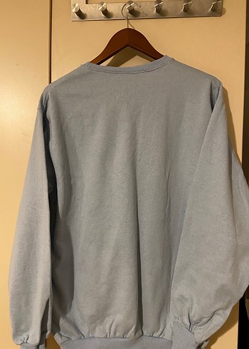 Buz mavisi Uzun Kollu Rahat Kesim Sweatshirt - Görsel 3