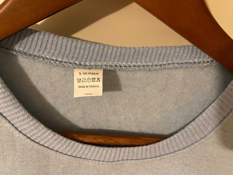 Buz mavisi Uzun Kollu Rahat Kesim Sweatshirt - Görsel 2