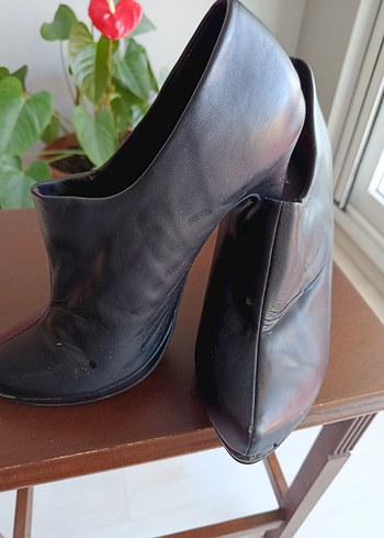 Siyah Rugan Dolgu Topuklu Kadın Stiletto - Görsel 5